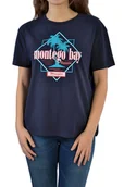 Koszulki i topy damskie - WRANGLER BOYFRIEND TEE NAVY LUŹNY T-SHIRT DAMSKI - miniaturka - grafika 1
