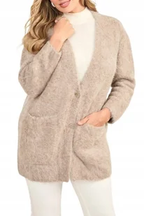 GUESS BEŻOWY SWETER KARDIGAN Z KIESZENIAMI I GUZIKAMI XS/S GNA - Swetry damskie - miniaturka - grafika 1