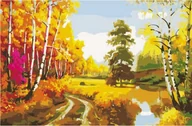 Malowanie po numerach - Droga Przy Brzózkach - Malowanie Po Numerach 40 X 30 - miniaturka - grafika 1