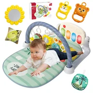 Maty edukacyjne - DUŻA MATA EDUKACYJNA INTERAKTYWNA Z PIANINKIEM 3W1 GRZECHOTKI GRYZAKI - miniaturka - grafika 1