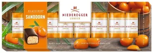 NIEDEREGGER Sanddorn praliny z nadzieniem marcepanowym rokitnik 100g - Bombonierki i czekoladki - miniaturka - grafika 1