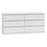 Komody - Topeshop Komoda MALWA, 6 szuflad, biała, 138x40x77 cm - miniaturka - grafika 1
