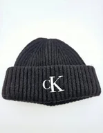 Czapki damskie - Calvin Klein Czapka zimowa Beanie Czarny r Uniwersalny - miniaturka - grafika 1