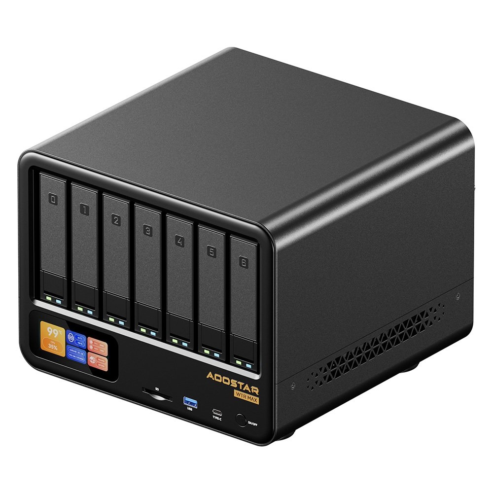 AOOSTAR WTR MAX NAS Mini PC Barebone No RAM No SSD Intel Core i5-1235U 10 Core Max 4 4GHz 11-Bay Storage 6×3 5