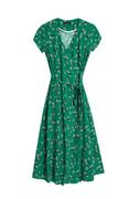 Sukienki - Sukienka wrap zielony : Rozmiar - M, Wzór - w kwiaty - Bombshe - miniaturka - grafika 1