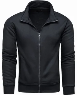 Bluza męska czarna z stójką Recea - Bluzy męskie - miniaturka - grafika 1