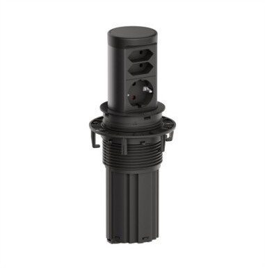 Listwa zasilająca Bachmann BACHMANN ELEVATOR2 1xCEE7/3 2xEuro, RAL9005 0,5 m ISV