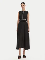 Sukienki - ICONA Sukienka letnia RP5LE007 Czarny Regular Fit - miniaturka - grafika 1