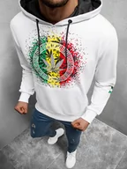 Bluzy męskie - BLUZA Z KAPTUREM MĘSKA BIAŁA OZONEE O/HM613Z - Ozonee - miniaturka - grafika 1