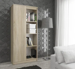 REGAŁ BIUROWY R 80 cm CLP 1 DRZWI 4 PÓŁKI DĄB SONOMA - Regały biurowe - miniaturka - grafika 8