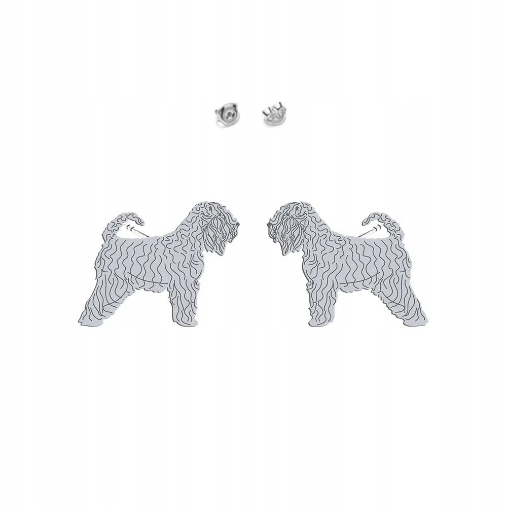 Kolczyki Srebrne z Irish Soft-coated Wheaten Terrier 925 Prezent DEDYKACJA