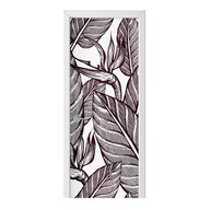 Naklejki na ścianę - Naklejka na drzwi HOMEPRINT Kwiat rajskiego ptaka 85x205 cm - miniaturka - grafika 1