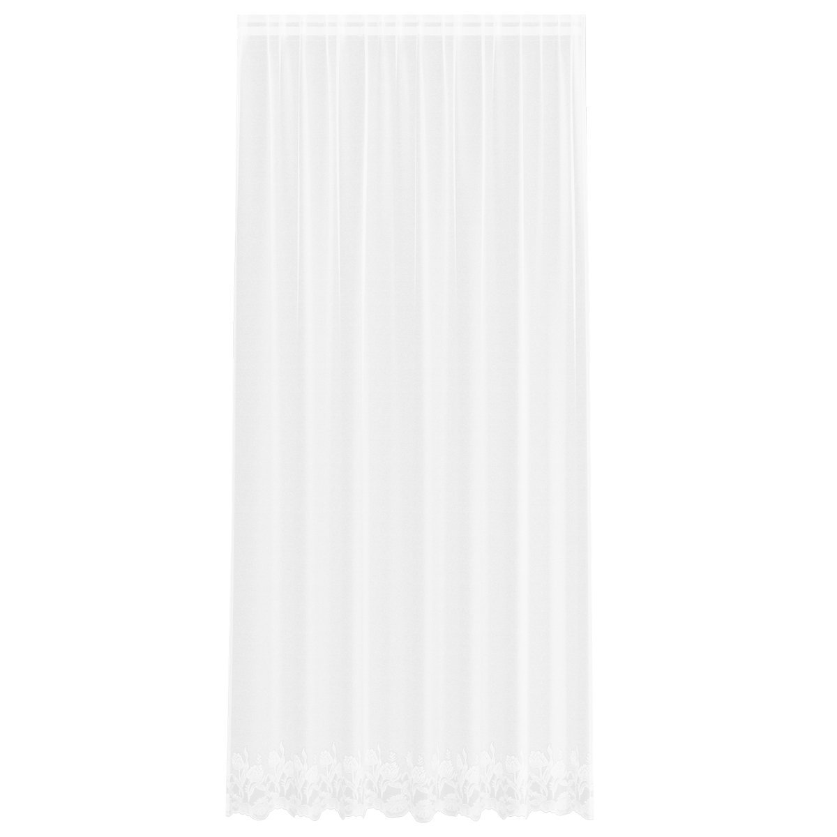 vidaXL Firanka Koronkowa z zasłonami Kwiatowy Biały 200 x 300 cm Poliester