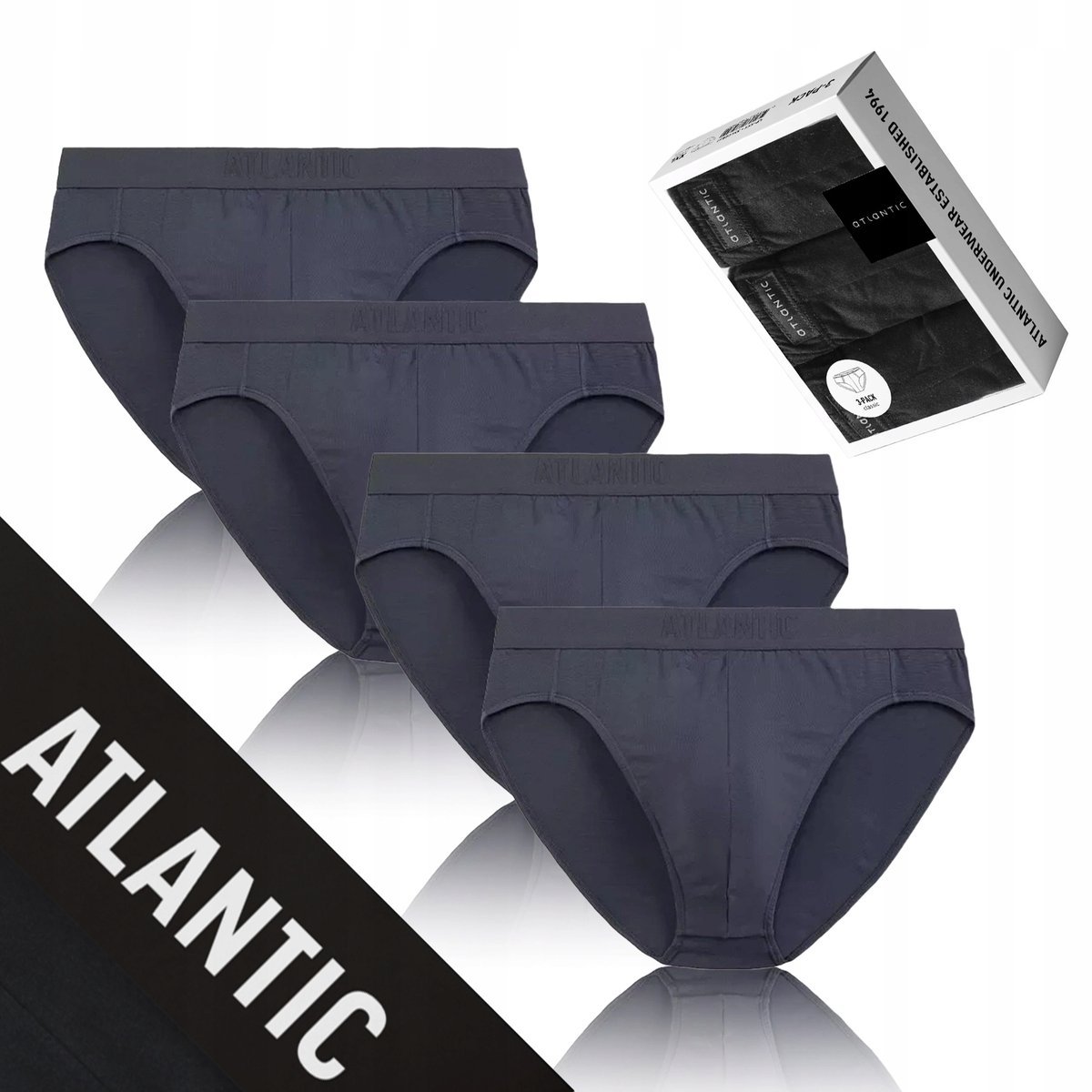 SLIPY MĘSKIE bambusowe 4pack majtki nieuciskające Atlantic *L