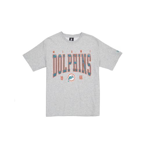 MIAMI DOLPHINS New Era czapka NFL oversize t-shirt satynowa aplikacja naszywka logo wrzosowy szary unisex