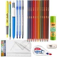 Przybory szkolne - Wyprawka szkolna BIC kompletny zestaw z kredkami i przyborami - 25 elementów - miniaturka - grafika 1
