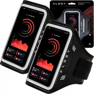 Etui i futerały do telefonów - 2x Etui do biegania Alogy WaterProof Sport ArmBand wodoodporna opaska na ramię do telefonu 6.7 cali Czarna - miniaturka - grafika 1