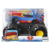 Samochody i pojazdy dla dzieci - Hot Wheels Monster Trucks Oversized Duży Pojazd Samochodzik 1:24 Superman 3+ - miniaturka - grafika 1