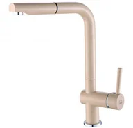 Baterie kuchenne - LAVEO BLZ 469D LUNA Bateria zlewozmywakowa stojąca z wyciąganą wylewką Jednouchwytowa Sposób montażu: stojący Głowica: 35 mm Zasięg wylewki: 218 mm Wykończenie: beż - miniaturka - grafika 1