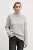 Swetry damskie - Calvin Klein sweter wełniany damski kolor szary z golfem K20K207987 - miniaturka - grafika 1