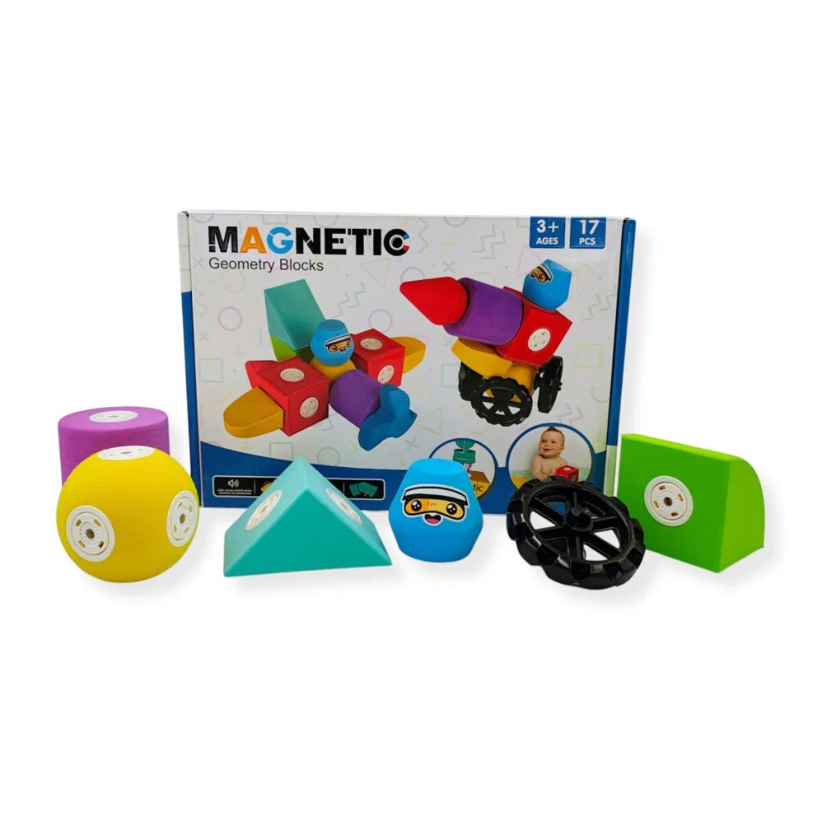 Magnetyczne klocki piankowe EVA 17 el. – MagTic 3+