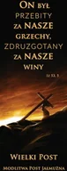 Ikony i obrazy sakralne - Baner na Wielki Post "On był przebity za nasze grzechy" 75x200cm - miniaturka - grafika 1