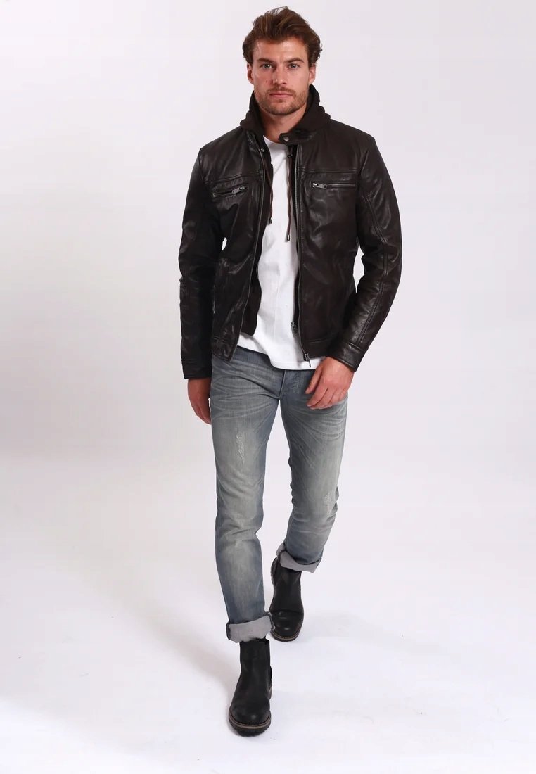 Lee Cooper Bomber kurtka męska pilotka odpinany Kołnierz Kolor czarny Roz.M