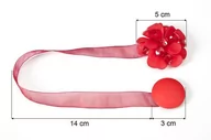 Akcesoria do wystroju okien - Upinacz dekoracyjny z magnesem kwiatek czerwony x2 - miniaturka - grafika 1