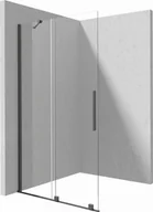 Ścianki i drzwi prysznicowe - Deante Prizma Ścianka prysznicowa walk-in - przesuwna nero 120cm KTJ_D32R - miniaturka - grafika 1