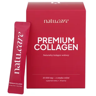 Natu.Care Premium Collagen 10000 mg, smak wiśniowy, 30 saszetek - Włosy, skóra, paznokcie - miniaturka - grafika 1