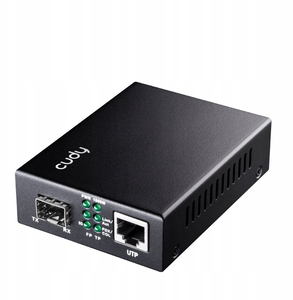 Konwerter światłowodowy Cudy Optyczny konwerter MC220P SFP 1.25G, RJ45 PoE, 1000Mbps, full-duplex