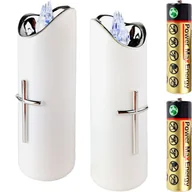 Lampiony i znicze - Duża Świeca Led Na Baterie Wkład Do Zniczy 17Cm Do Znicza Znicz Wkłady - miniaturka - grafika 1