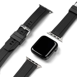 Ringke Ringke Rubber One silikonowa bransoleta opaska pasek do zegarka smartwatch Watch 6 44mm / Watch 5 44mm / Watch 4 44mm / Watch SE 44mm czarny (AW-B-44-10) AW-B-44-10 - Akcesoria do smartwatchy - miniaturka - grafika 1