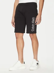 Calvin Klein Szorty sportowe Modern Twill K10K114122 Czarny Regular Fit - Spodenki męskie - miniaturka - grafika 1