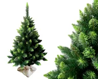 Choinki - Choinka sztuczna Sosna Diamentowa Zielona Premium 120 cm stojak juta w zestawie - miniaturka - grafika 1