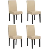 Krzesła - Zestaw 4 krzeseł do jadalni Krzesło kuchenne Littau z certyfikatem MVG ~ imitacja skóry, kremowe ciemne nogi - miniaturka - grafika 1