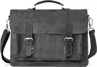 Teczki i aktówki - Solome SZARA SKÓRZANA TORBA LISTONOSZKA NA RAMIĘ SOLOME - miniaturka - grafika 1