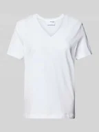 Koszulki i topy damskie - T-shirt z dekoltem w serek model ‘ESSENTIAL’ - miniaturka - grafika 1