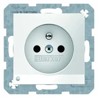 Gniazdka elektryczne - Hager Polo Gniazdo pojedyncze z/u LED biały połysk S.1/B.3/B.7 6765108989 6765108989 - miniaturka - grafika 1