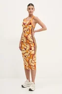 Sukienki - adidas sukienka x Farm Rio kolor pomarańczowy midi dopasowana JD6315 - miniaturka - grafika 1