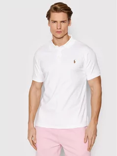 Koszulki męskie - Ralph Lauren Polo Polo 710685514001 Biały Slim Fit - grafika 1