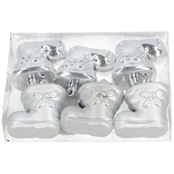 Bombki - Bombka plastikowa but 16 x 4 cm 6 sztuk czerwony / złoty / srebrny - miniaturka - grafika 1