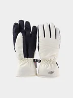 Rękawice narciarskie - 4F Rękawice narciarskie Thinsulate damskie - beżowe XL - miniaturka - grafika 1