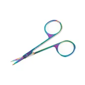 Akcesoria do paznokci - Profesjonalne nożyczki kosmetyczne do skórek metaliczne - wygięte - miniaturka - grafika 1