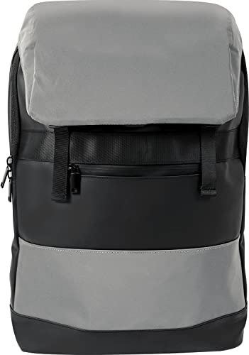Eberhard Faber 577635 - Plecak X-Style Reflector w kolorze czarno-szarym z 2 komorami, przegrodą na laptopa, elementami odblaskowymi, wyściełaniem ramion i pleców, do szkoły i na wypoczynek