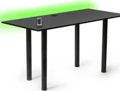 Biurka gamingowe - Biurko Marco Game One LED Czarne 140 cmx70 cm - miniaturka - grafika 1