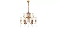 Lampy sufitowe - Lumina Deco Deco NOWOCZESNY ŻYRANDOL KRYSZTAŁOWY RIONELLA W9 LDP 8041-6+3 (S.GD) - miniaturka - grafika 1