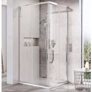 Ravak X1LM70300Z1 Kabina prysznicowa naro$457na BLSRV2-90 czarna szk$458o Transparent - Kabiny prysznicowe - miniaturka - grafika 1