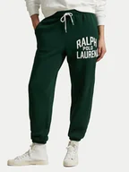 Spodnie sportowe damskie - Polo Ralph Lauren Spodnie dresowe 211971758001 Zielony Tapered Fit - miniaturka - grafika 1