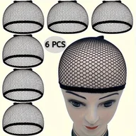 Pozostałe akcesoria fryzjerskie - TEMU 6/12 Szt. Unisexowy Dzianinowy Czapka Do Włosów, Czarny, Oddychający, Antypoślizgowy, Elastyczny Nylon, Długi, Rozciągliwy, Wysoka Elastyczność, - miniaturka - grafika 1